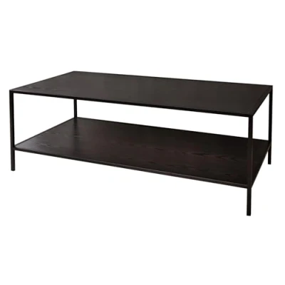 Abbildung von riess ambiente Couchtisch SLIM LINE 120cm schwarz (Einzelartikel, 1 St), Wohnzimmer · Holzwerkstoff Metall mit Ablage Industrial