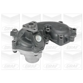 Abbildung von GRAF PA553 Wasserpumpe mit Dichtung Deckel mechanisch Gusseisen für Keilrippenriementrieb FIAT: Punto I Schrägheck, Strada Pickup