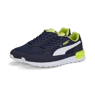 Abbildung von Puma Graviton Jugend Sneaker low Peacoat white light lime für Kinder, Größe: 38, Schuhe