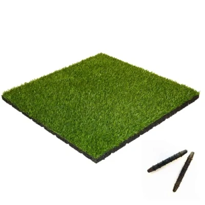 Abbildung von Gummifliese mit Kunstrasendeckschicht 30 mm 50x50 cm