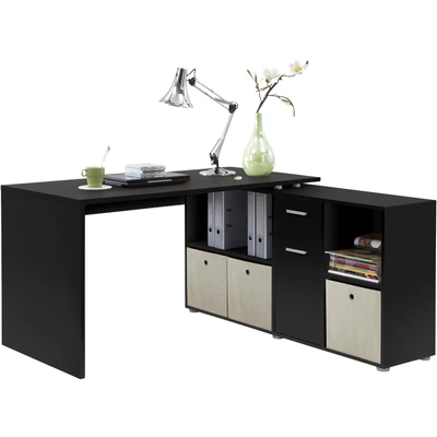 Abbildung von FMD Eckschreibtisch &quot;Lex, Schreibtisch / Sideboard,&quot;, drehbar, Breite 136 205 cm, Made in Germany