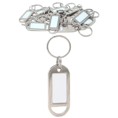 Abbildung von Kahns Trade Schlüsselanhänger aus Metall mit beschriftbarem Etikett personalisierbar extrem stabil Anhänger Ring für Schlüssel, Gepäck und Haustiere