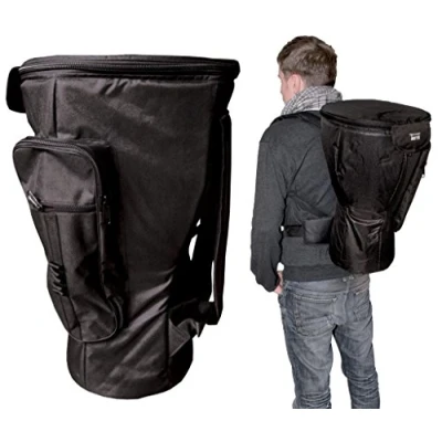 Abbildung von Djembé Rucksack Deluxe 60cm Ø 36cm Komplett Gefüttert Wasserdicht Bag Djembetasche mit Rucksacktragesystem inkl. Bauchgurt
