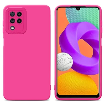 Abbildung von Cadorabo Hülle kompatibel mit Samsung Galaxy M22 M32 4G Schutzhülle TPU Silikon Case Liquid Design Kameraschutz Slim Kratzfest Gummi Rundumschutz für in Pink