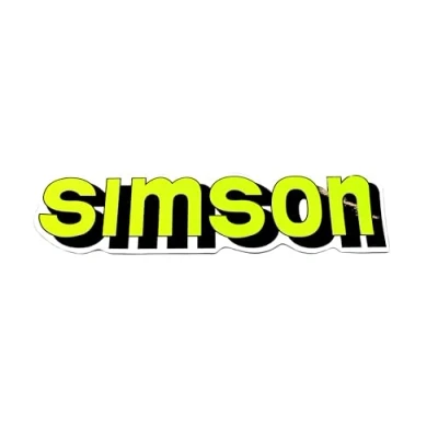 Abbildung von Aufkleber / Klebefolie simson für Tank neongelb S51, S70