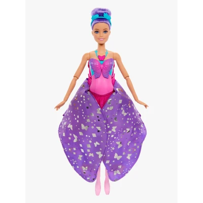 Abbildung von Barbie Anziehpuppe Dance and Flutter Tanz, violette Haare, mit 2 in 1 Verwandlung von der Tänzerin zum Schmetterling