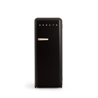 Abbildung von CREATE / RETRO FRIDGE 150 SAND/Kühlschrank mit Gefrierfach 281L in Schwarz, Griff Sand 102W, niedriger Energieverbrauch, 150cm, 3 Ablagen, Temperaturregelung,60x60x150cm