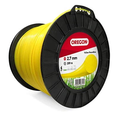 Abbildung von Oregon Gelber Mähfaden mit rundem Querschnitt, für Rasentrimmer und Freischneider, professionelles Nylon, passend die meisten Trimmer, 2.7 mm x 209 m (69 383 Y)
