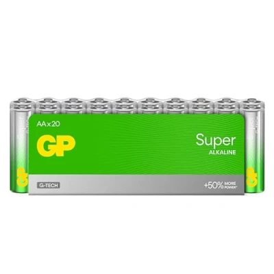 Abbildung von 20 Stück AA Batterien GP SUPER Stilo Alkaline 1,5V / LR06 Lange Lebensdauer