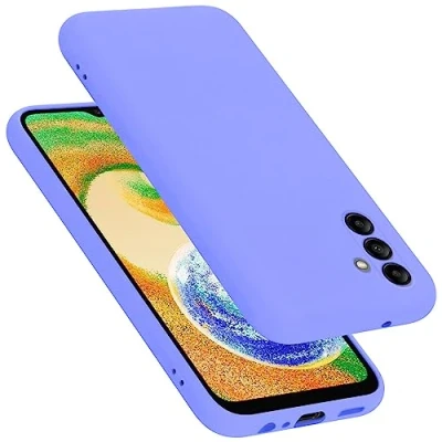 Abbildung von Cadorabo Hülle kompatibel mit Samsung Galaxy A04s Silikon Handyhülle für Case aus flüssigem Silikon, Kratzfeste und stoßfeste Schutzhülle Liquid HELL LILA