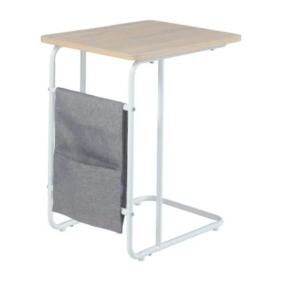 Abbildung von en.casa Laptoptisch, »Dyrøy« mit Stofftasche 56x48x37cm Weiß / Eiche