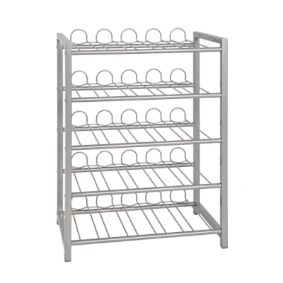 Abbildung von HAKU Möbel Flaschenregal alu, Metall Maße: B 54 cm x H 76 T 31 cm, Style: Modern