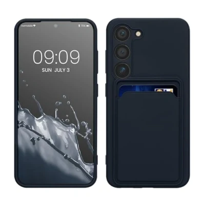 Abbildung von kwmobile Handyhülle kompatibel mit Samsung Galaxy S23 Hülle Handy Cover Fach für Karten in Dunkelblau