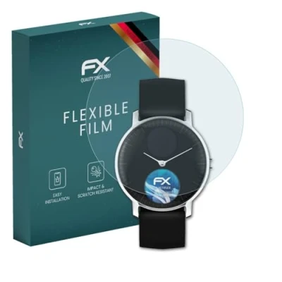 Abbildung von atFoliX Schutzfolie kompatibel mit Withings Steel HR 36mm Folie, ultraklare und flexible FX Displayschutzfolie (3X)