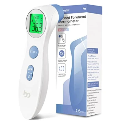 Abbildung von Femometer Stirnthermometer für baby Kinder und Erwachsene, Fieberthermometer kontaktlos mit Fieberalarm, 1s sofortig genaues Messwert, Weiß