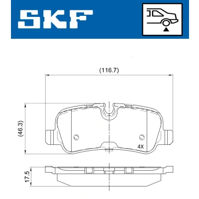 Abbildung von SKF VKBP 90257 Bremsbelagsatz für Verschleißwarnanzeiger vorbereitet LAND ROVER: Range Rover 3