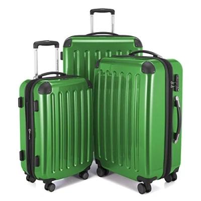 Abbildung von HAUPTSTADTKOFFER Alex 3er Kofferset, TSA, Trolley Set, Rollkoffer, Reisekoffer, (S, M &amp; L), Grün