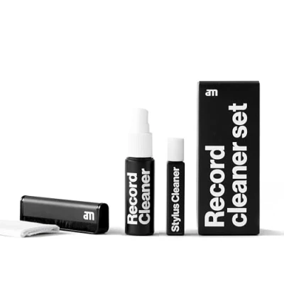 Abbildung von am Vinyl Cleaner Set, Schallplatten Reinigung und Pflege Kit, 3 in 1 LP Platten Reinigungsset mit Reinigungsspray, Antistatik Kohlefaserbürste Nadelbürste, Klangqualität, erhöhte Langlebigkeit
