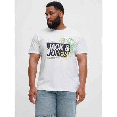 Abbildung von Jack &amp; Jones PLUS SIZE LOGO Tshirt print, Herren, Größe: 3XL, White