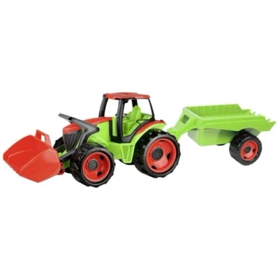 Abbildung von Lena® Spielzeug Traktor Giga Trucks mit Frontlader &amp; Anhänger, Made in Europe