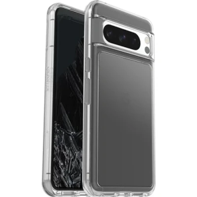 Abbildung von OtterBox Symmetry Clear Hülle für Google Pixel 8 Pro, sturzsicher, schützende Hülle, 3x getestet nach Militärstandard, Transparent, Keine Einzelhandelsverpackung