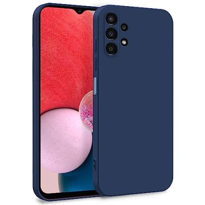 Abbildung von MyGadget Hülle für Samsung Galaxy A13 4G Zweilagige Handyhülle mit Kameraschutz Cover Innenfutter &amp; Silikon außen Dunkelblau