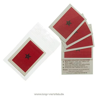 Abbildung von 5 x Marokko Tattoo Fan Fahnen Set WM 2018 Morocco Temporary Flag (5)
