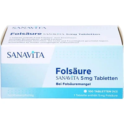 Abbildung von Folsäure Sanavita 5 mg Tabletten 100 St