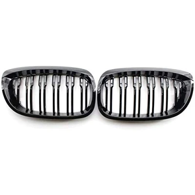 Abbildung von 20032005 E46 2 Türer Coupé Facelift glänzend schwarz Doppellinien Nieren Frontgrill Grills Paar