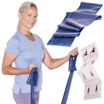 Abbildung von TheraBand Original Fitnessband 2,5m Resistance Band für Ganzkörpertraining, Kraft &amp; Flexibilität Ideal Physiotherapie, Fitness Sport (Blau)