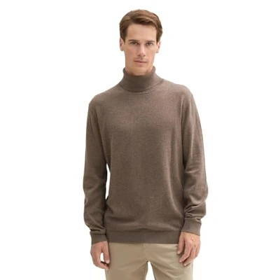 Abbildung von TOM Tailor Rollkragen Strickpullover, Herren, Größe: Small, Wood brown melange
