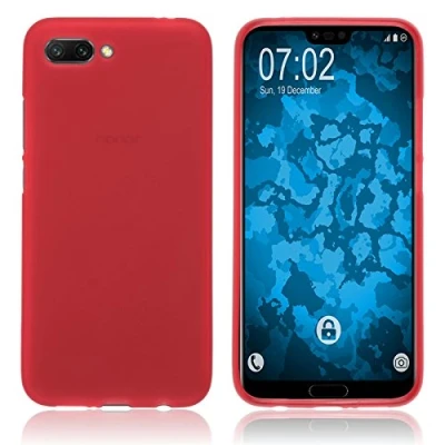 Abbildung von PhoneNatic Case kompatibel mit Huawei Honor 10 rot Silikon Hülle matt Cover