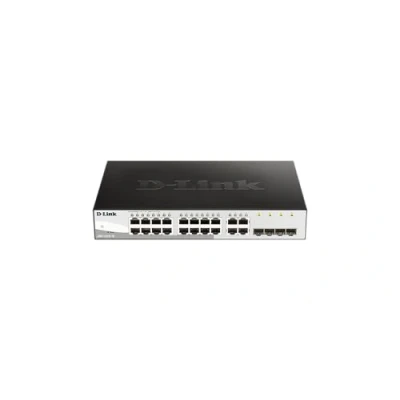 Abbildung von D Link DGS 1210 16 Port Smart Gigabit Switch (12 x 10/100/1000 Mbit/s TP (RJ 45) Ports und 4x Mini GBIC (SFP) Slots), Schwarz