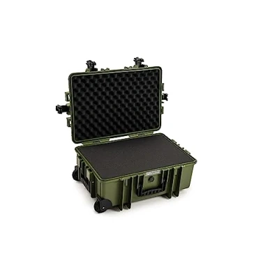 Abbildung von B&amp;W Transportkoffer Outdoor Typ 6700 Bronze Grün mit Würfelschaum, Trolley Koffer, ideal auf Tour wasserdicht nach IP67 Zertifizierung, staubdicht, bruchsicher und unverwüstlich