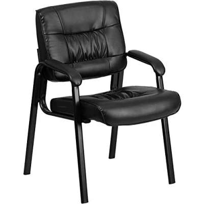 Abbildung von Flash Furniture Bürostuhl mit mittelhoher Rückenlehne Schreibtischstuhl gepolsterten Armlehnen und LeatherSoft Material Ideal für Home Office oder Büro Braun/ Schwarz