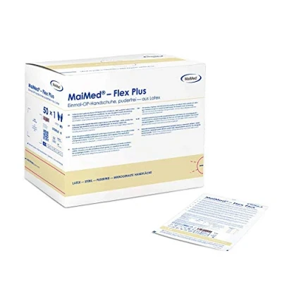 Abbildung von Maimed Flex Plus PF OP Handsch.steril La 50X2 St