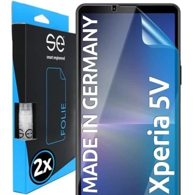 Abbildung von 2x se® 3D SCHUTZFOLIE Transparent für Sony Xperia 5V, Selbstheilend, 100% Fingerabdruck &amp; FaceID kompatibel, einfache blasenfreie Installation, Ultra Klar, Stoß Kratzfest, aus Deutschland