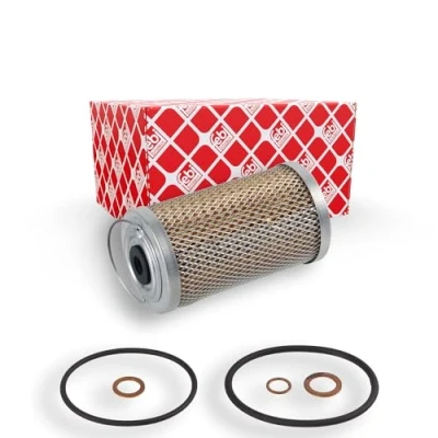 Abbildung von FEBI BILSTEIN 171784 Ölfilter mit Dichtring Filtereinsatz MERCEDES BENZ: G Klasse SUV, T1 Kastenwagen, W123 Limousine