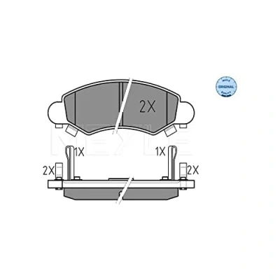 Abbildung von MEYLE 025 232 5316/W Bremsbelagsatz ORIGINAL Quality Vorderachse mit akustischer Verschleißwarnung Anti Quietsch Blech SUZUKI: IGNIS 2