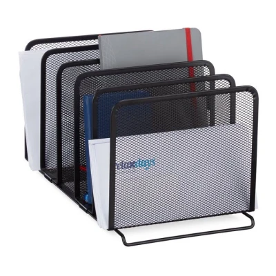 Abbildung von relaxdays Organizer Katalogsammler Metall mit 5 Fächern, Schwarz
