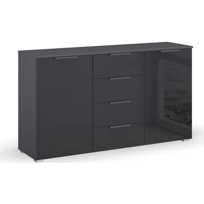 Abbildung von rauch Kommode &quot;Koluna&quot;, mit Glasfront, 4 Schubkästen, inkl. 3er Set Filzboxen