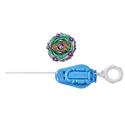 Abbildung von Hasbro Beyblade Burst Surge Speedstorm Curse Devolos D6 Kreisel Starter Pack Balance Typ Kampfspiel Top mit Launcher, Spielzeug für Kinder