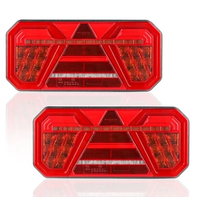 Abbildung von AOHEWEI 2 Stück Anhänger Rücklichter, 12 V/24 V superhell wasserdicht Blinker Bremse Rückwärtsgang Nebelscheinwerfer Reflektorlampe für Anhänger, LKW, Wohnwagen, Van, Traktor