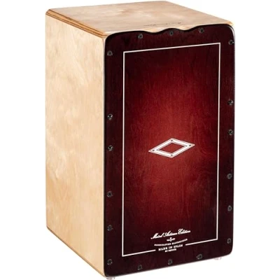 Abbildung von Meinl Percussion Artisan Cajon Instrument/Trommel für Erwachsene/Fortgeschrittene/Profis Dark Red Burst Frontplatte / Korpus aus Baltischer Birke Kein Bausatz Soleá Line (AESLRB)