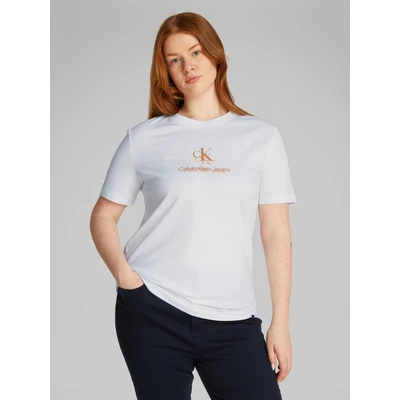 Abbildung von Calvin Klein Jeans PLUS Shadow Graphic Regular TEE Tshirt print, Damen, Größe: 4XL, Brilliant white