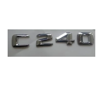 Abbildung von Chrom 3D ABS Kunststoff Kofferraum hinten Buchstaben Abzeichen Emblem Aufkleber passend for Mercedes Benz C Klasse C240