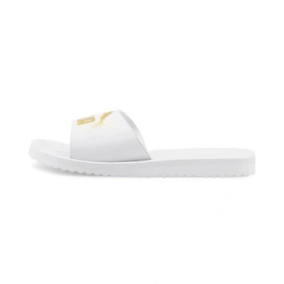 Abbildung von Puma Purecat Unisex Slide Sandal , White Team Gold, 48.5 EU