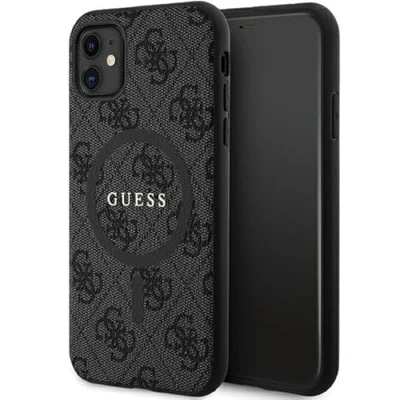 Abbildung von Guess GUHMN61G4GFRK Hülle für iPhone 11 6.1&quot; / Xr Schwarz hardcase 4G Collection Leather Metal Logo