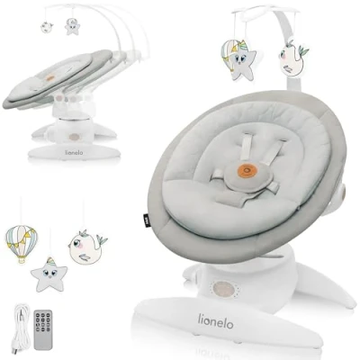 Abbildung von lionelo Babywippe MELL, 0 9 Jahren/360/Bluetooth/Fernsteuerung/12 Melodien+Kissen