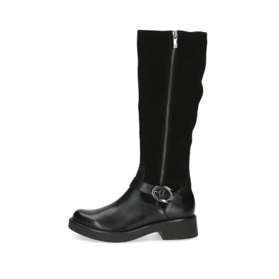 Abbildung von CAPRICE Damen Hohe Stiefel mit Absatz aus Leder Schnalle, Schwarz (Black Comb), 36.5 EU